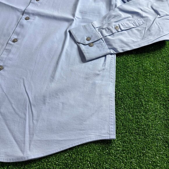 Alfani Long Sleeve Button Up Slim Fit Stretch Business Casual Blue Shirt Size M - Picture 3 of 11